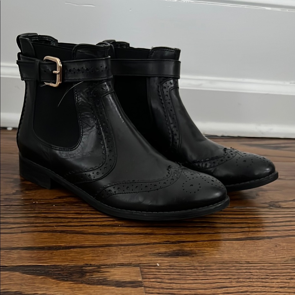 Kurt Geiger Black Leather Ankle Boots